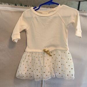 Cream and Gold Polka Dot Tulle Dress